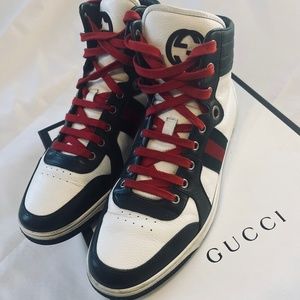 Old School Gucci Men’s  Hightop Sneakers (authentic)
